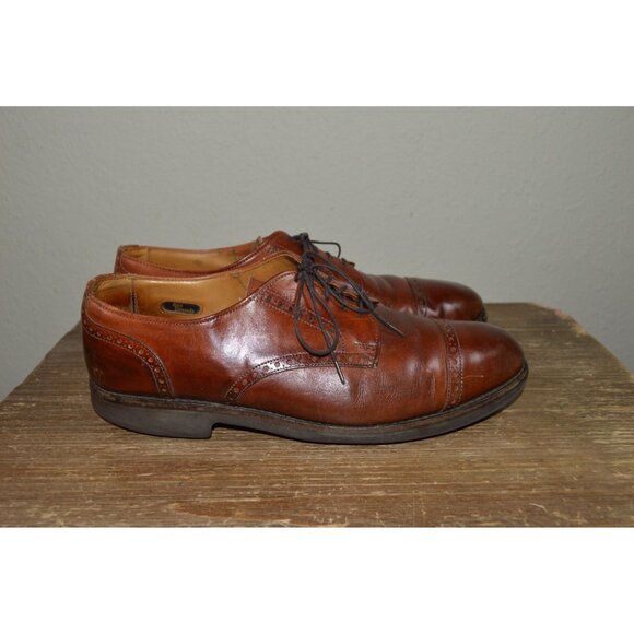 Allen Edmond Men\'s Low Top Brown Shoes Size 10 D Leather Oxford Lace Up Wing Tip main image 4